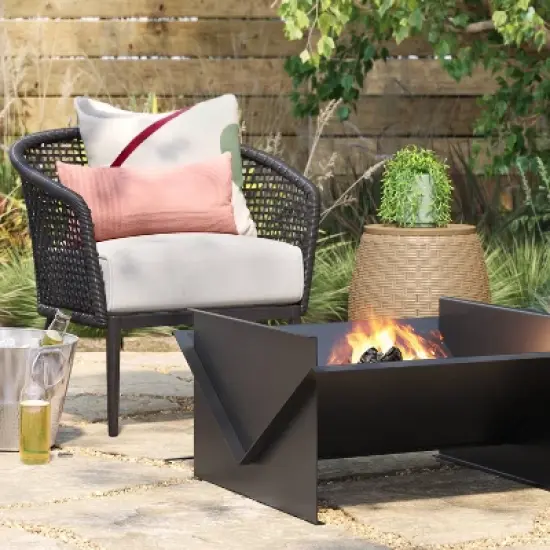 Flat Pack Wood Burning Outdoor Fireplace - Threshold&trade; image {1}