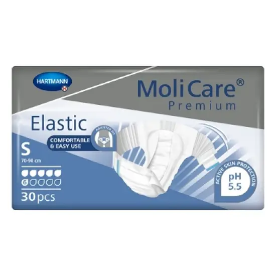MoliCare Premium Elastic 6D Incontinence Brief, Unisex, Small, 30 Count, 1 Pack image {2}