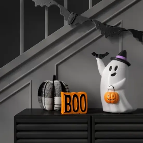 14" Light and Sound Ghost Halloween Decorative Prop - Hyde and EEK! Boutique&trade;: Indoor Decor image {1}