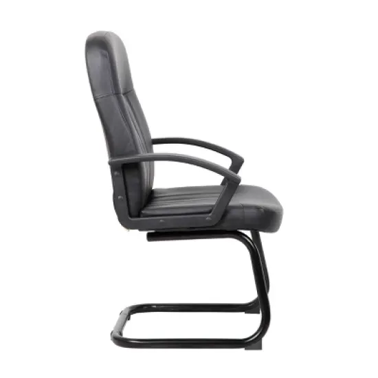 Executive Leather Budget Guest Chair Black - Boss Office Products image {4}