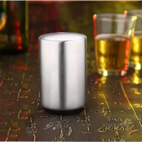 Magnetic Automatic Bottle Cap Opener Stainless Steel Push Down Bottle Opener Kitchen Gadgets image {7}