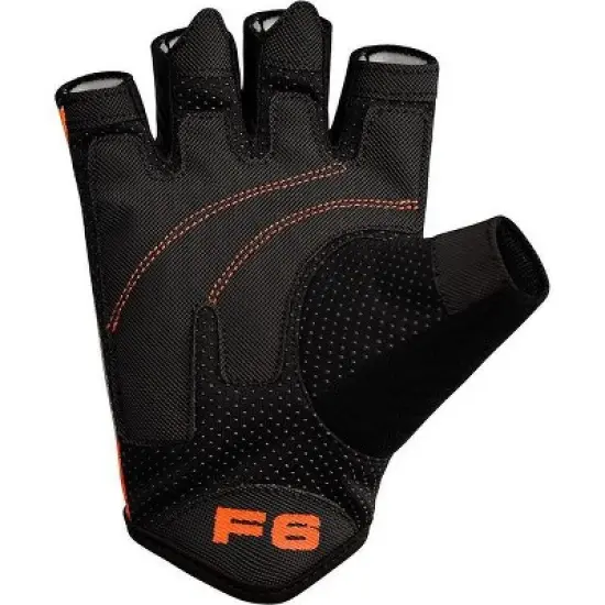 RDX Sports F6 Fitness Gym Gloves - Enhanced Grip and Support for Strength Training, CrossFit, Bodybuilding, Powerlifting, Workout Gloves - Orange - S image {1}