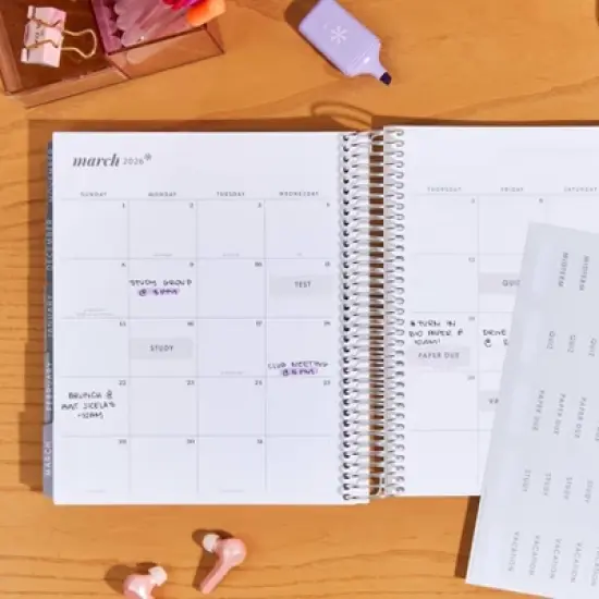 Inspired by Erin Condren July 2025 - June 2026 Academic Planner 7"x9" Modern Geometric image {7}