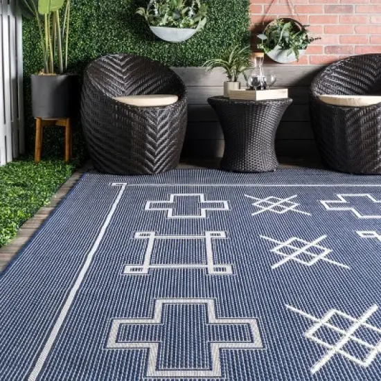 nuLOOM Hillary Geometric Global Indoor/Outdoor Patio Area Rug image {7}