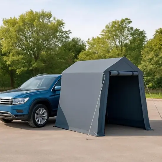 GustoWave Waterproof Outdoor Storage Shed Carport for Motorcycle, Garden Tools image {7}