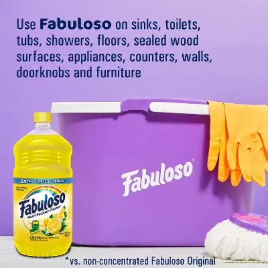 Fabuloso Lemon Scent Multi-Purpose Cleaner - 2X Concentrated Formula Floor Cleaner - 56 fl oz image {5}