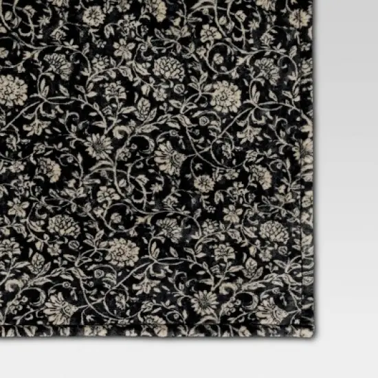 Oversized Printed Floral Primalush Throw Lack/Neutral - Threshold&trade; image {3}