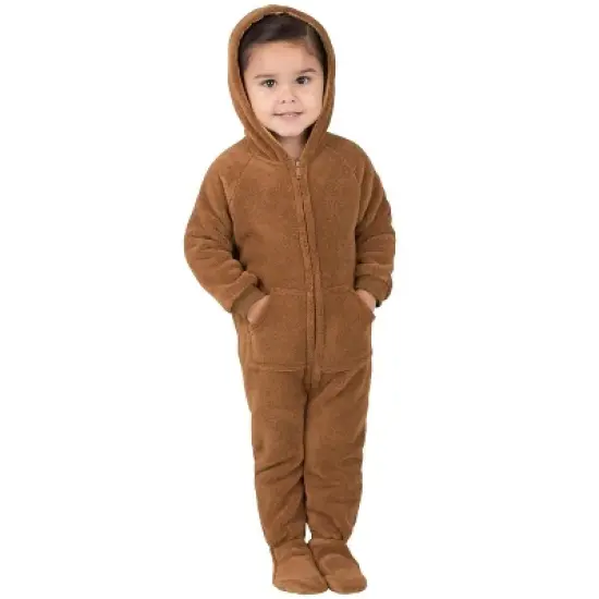 Footed Pajamas - Teddy Bear Infant Hoodie Chenille Onesie image {3}