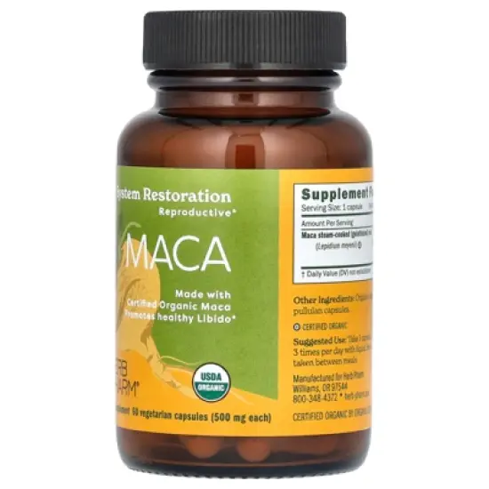 Herb Pharm Maca, 500 mg, 60 Vegetarian Capsules image {3}