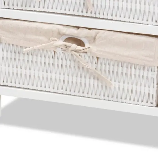 Madelia Wood 1 Drawer Storage Unit White - Baxton Studio image {6}