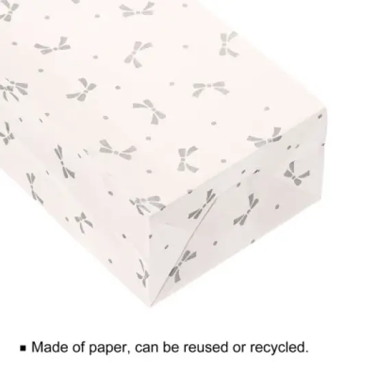 Unique Bargains Paper Gift Bag Pack Silvery Bow Storage Bag for Party Favor 50 Pcs image {3}