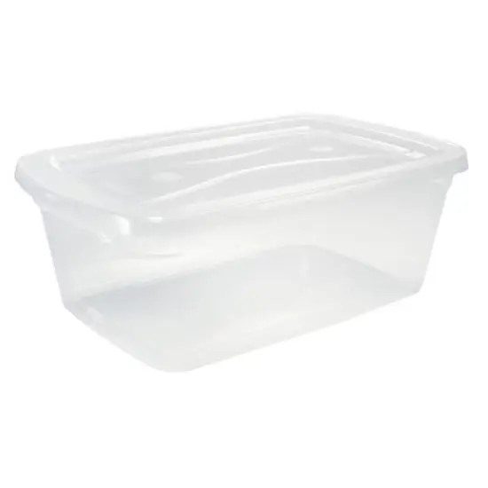 Rubbermaid Cleverstore Home/Office 6 Quart Clear Plastic Storage Tote Container Box Bin with Lid for Garage or Basement, (12 Pack) image {2}