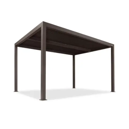 PURPLE LEAF Outdoor Louvered Pergola Sun Shade Outside Canopy with Aluminum Roof for Pool Hot Tub Backyard Garden Pavilion Patio Hardtop Gazebo image {8}