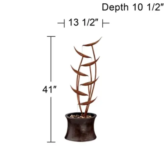 John Timberland Tiered Copper Leaves Modern Cascading Tiered Leaves Outdoor Floor Water Fountain 41" for Yard Garden Patio Deck Porch Balcony Roof image {5}