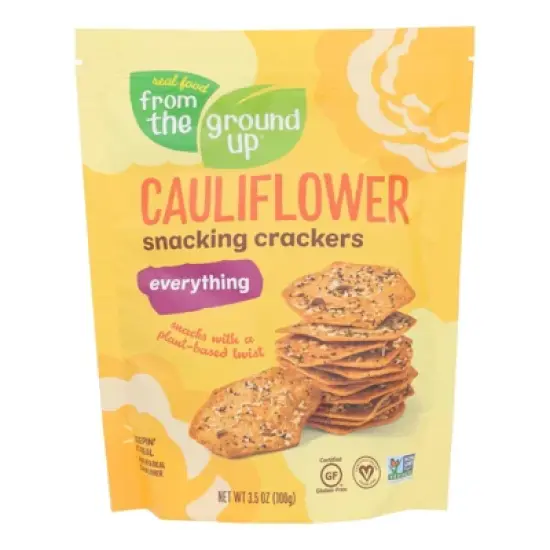 Real Food From The Ground Up Everything Cauliflower Snacking Crackers - Case of 6/3.5 oz image {1}
