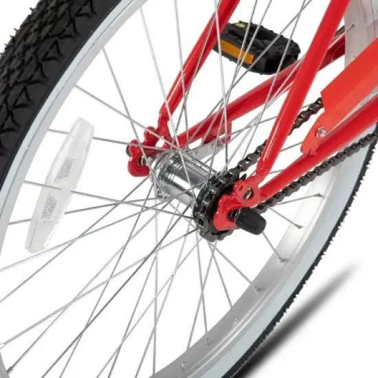 HILAND 24 26 inch Beach Cruiser Bike for Adults Women Men, Step Through City Commuter Bicycle, Black/Blue/Red image {7}