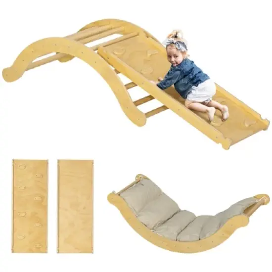 Dexmalle Indoor 4 In 1 Pikler Climbing Set with Arch Climber image {9}