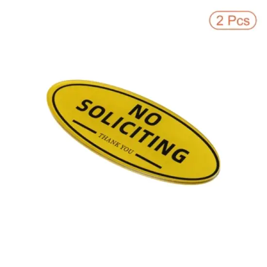 Unique Bargains Waterproof Self-Adhesive Decor Hotel Home Business No Soliciting Sign 2 Pcs image {2}