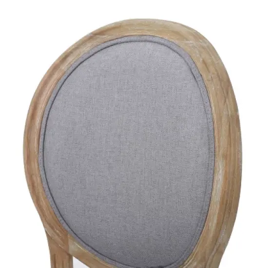 Set of 4 Phinnaeus French Country Fabric Dining Chairs Light Gray/Natural - Christopher Knight Home image {7}