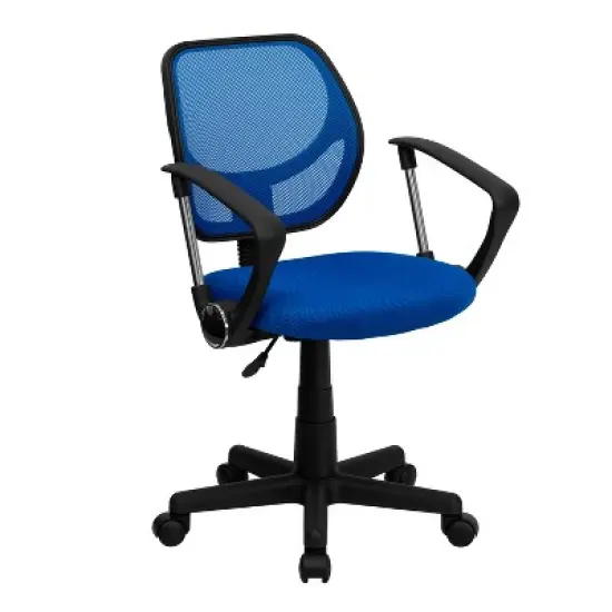 Emma and Oliver Mid-Back Mesh Swivel Task Office Chair with Curved Square Back and Arms image {17}