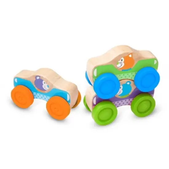 Melissa & Doug First Play Wooden Animal Stacking Cars - 3pc image {8}