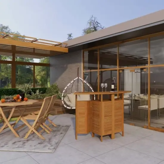 Patio Bar Table Teak - Olivia & May image {15}