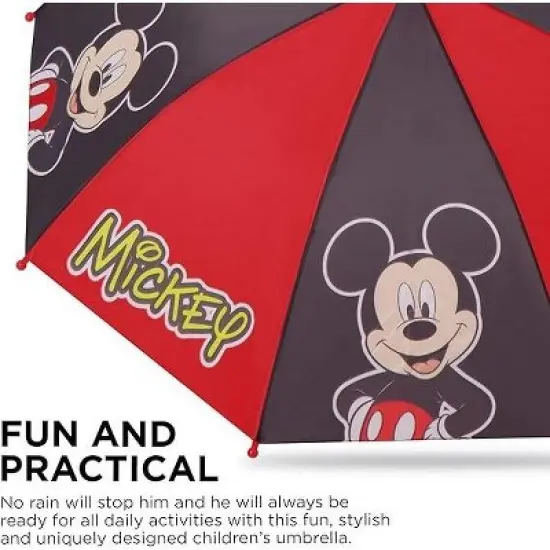Mickey Mouse Boys Umbrella with Matching Raincoat Set, Kids Ages 2-7 image {2}