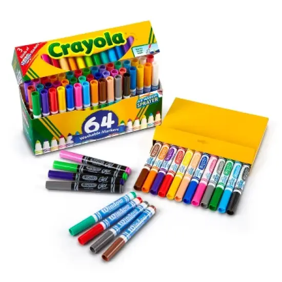 Crayola 64ct Broad Line Markers with Gel & Window Markers image {2}