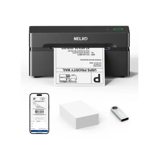 Nelko PL80E Bluetooth Printer Black with 4"x6" 500 Sheets image {7}