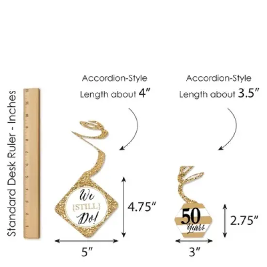 Big Dot of Happiness We Still Do - 50th Wedding Anniversary - Anniversary Party Hanging Decor - Party Decoration Swirls - Set of 40 image {6}