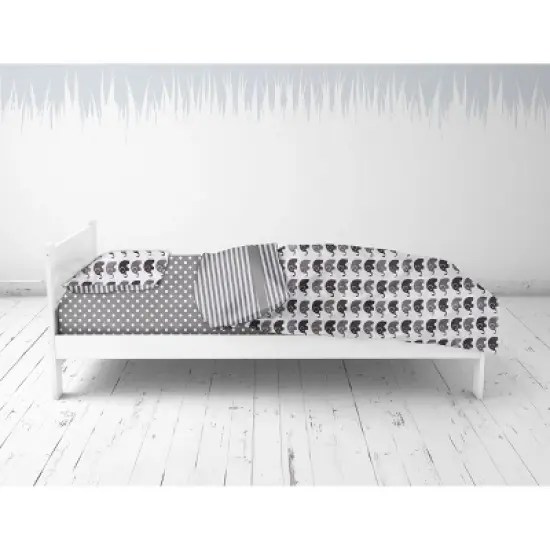 Bacati - Elephants White/Gray 4 pc Toddler Bedding Set image {4}
