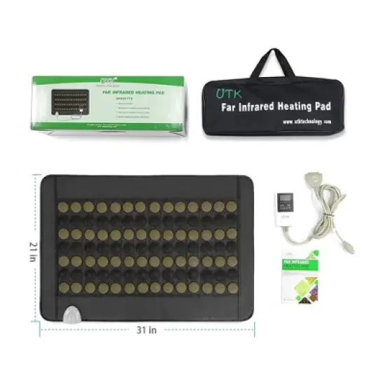 UTK 98 Tourmaline Stone Far Infrared Heating Pad for Neck, Back, & Shoulder Pain Relief with Smart Remote Controller & Carry Bag image {2}