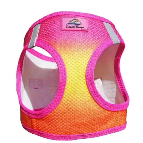Doggie Design American River Choke Free Dog Harness Ombre Collection-Raspberry Pink and Orange image {8}