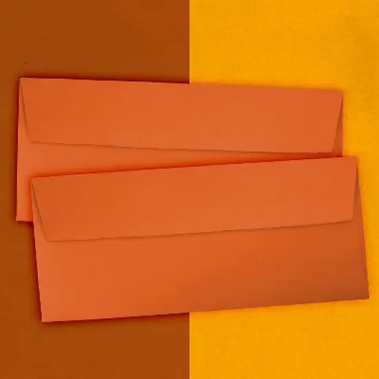 JAM Paper #10 Business Colored Envelopes 4 1/8" x 9 1/2" Orange Recycled Bulk 500/Box (15860H) image {3}
