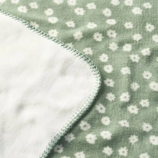 Plush Baby Blanket - Green Floral - Cloud Island&trade; image {2}