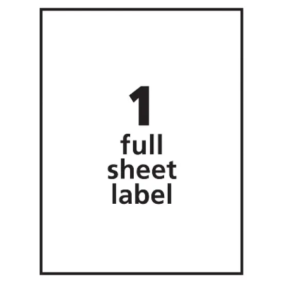 PRES-a-ply White Labels, 8-1/2" x 11", Permanent-Adhesive, 1-up, 100 labels image {2}