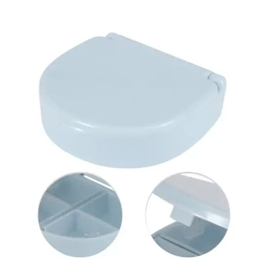 Unique Bargains 4 Grids Single Layer Pill Case 1 Pc image {2}