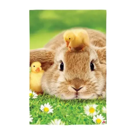 Bunny and Duckling Lustre Garden Flag image {1}