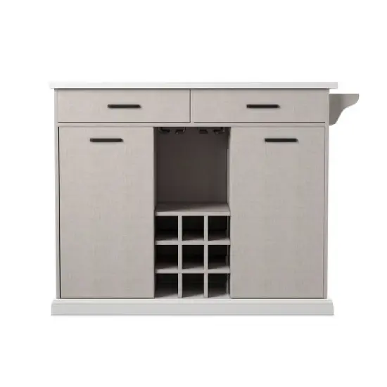 Daltaire Expandable Kitchen Island with Storage Gray/White - Aiden Lane image {3}