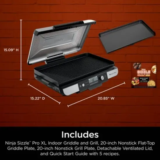 Ninja Sizzle Pro XL 20-Inch Indoor Griddle & Grill with ProTemp IQ - GX101 image {12}