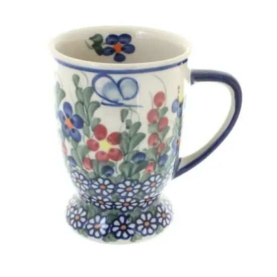 Blue Rose Polish Pottery 49 Vena Pedestal Coffee Mug image {4}