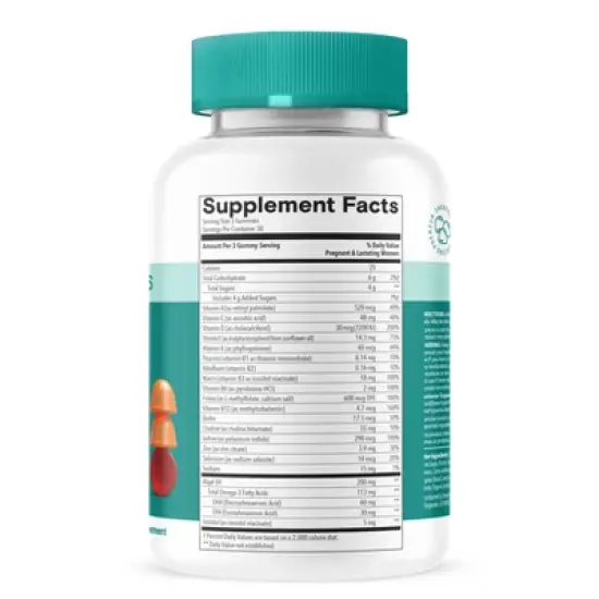 SmartyPants Prenatal Plus Multivitamin & Omegas Gummies with Methylfolate, C, D3, B12 & Zinc - 90ct image {1}