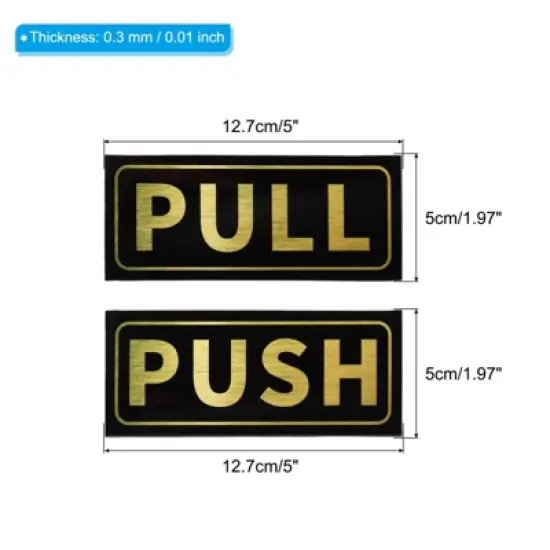 Unique Bargains Self-Adhesive Waterproof Convenience Store Push Pull Door Sign 2 Set image {1}
