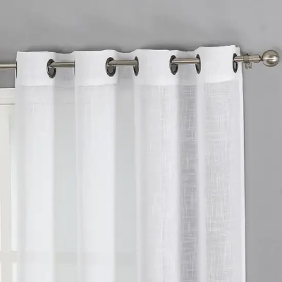 Kate Aurora 2 Pack Lux Thread Premium Woven Grommet Top Sheer Curtain Panels image {2}