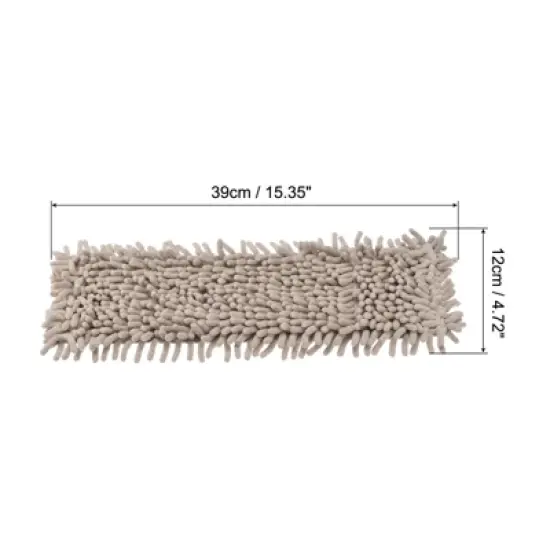 Unique Bargains Chenille Microfiber Washable Reusable Mop Replacement Head 2 Pcs image {1}