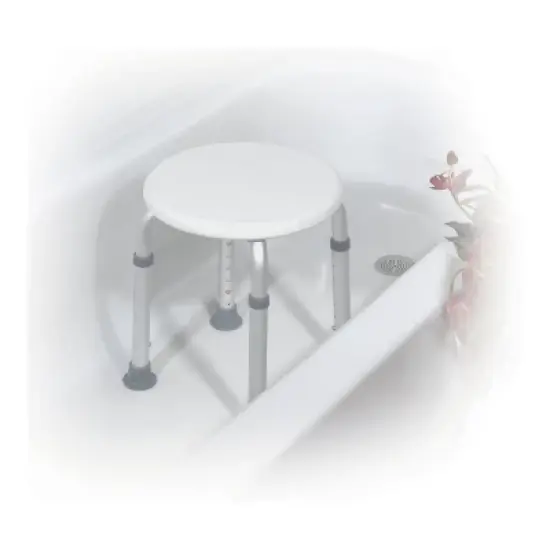 Drive Medical Adjustable Height Bath Stool - Plastic Shower Seat - White image {1}
