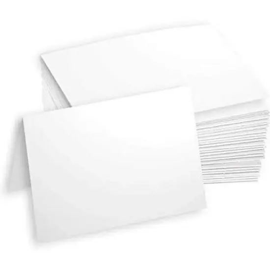 Hamilco White Cardstock Paper Blank Note Cards 5.5" x 8.5" folded 100 Pack image {8}