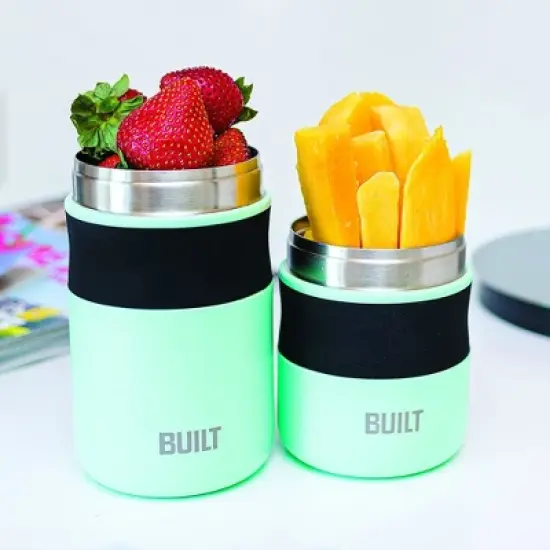 BUILT 10oz Thermal Food Jar - Colorful Insulated Snack Container for Travel or School - Leakproof Stainless Steel Lunch Holder - (Citrus Sunrise) image {4}