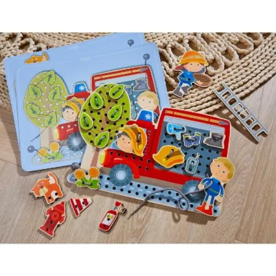 HABA Fire Engine Rescue Themed Threading Game image {2}