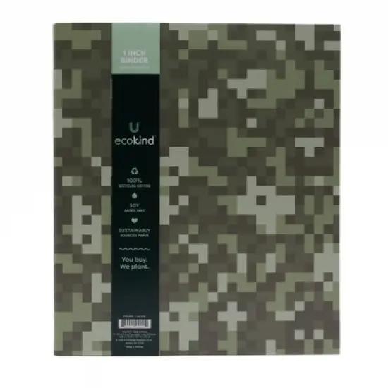 Continental Accessory Camo 1" 3 Paper Ring Binder Green image {1}